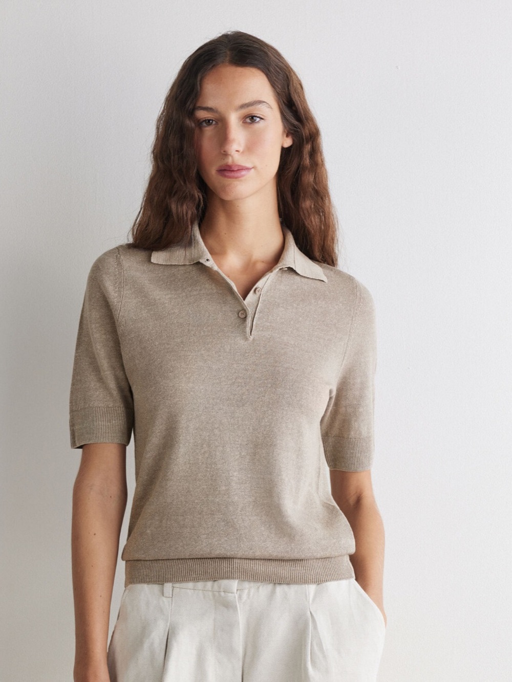 New Falconeri Linen And Cotton Polo Shirt Small